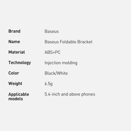 Baseus samoprzylepna składana podstawka do telefonu biały (LUXZ000002)