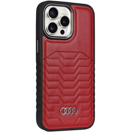 Audi Synthetic Leather MagSafe iPhone 14 Pro Max 6.7" czerwony/red hardcase AU-TPUPCMIP14PM-GT/D3-RD