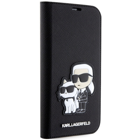 Karl Lagerfeld KLBKP14LSANKCPK iPhone 14 Pro 6.1" bookcase black/black Saffiano Karl & Choupette