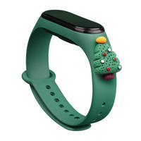 Strap Xmas replacement band strap for Xiaomi Mi Band 4 / Mi Band 3 Christmas holidays dark (green christmas tree 2)