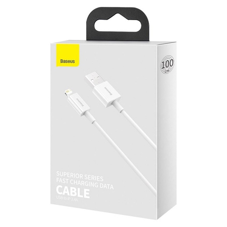 Baseus Superior kabel USB - Lightning 2,4A 1 m Biały (CALYS-A02)