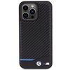 BMW Leder-Carbon-Hülle für iPhone 15 Pro Max – Schwarz