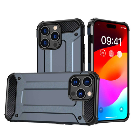 Pancerne etui do iPhone 15 Pro Hybrid Armor - niebieskie