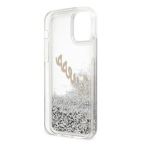 Guess GUHCP12LGLVSSI iPhone 12 Pro Max 6,7" srebrny/silver hardcase Glitter Vintage Script