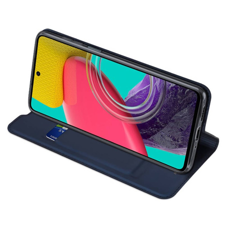 Schutzhülle SAMSUNG GALAXY M53 5G mit einem Flip Dux Ducis Skin Leder navy blau