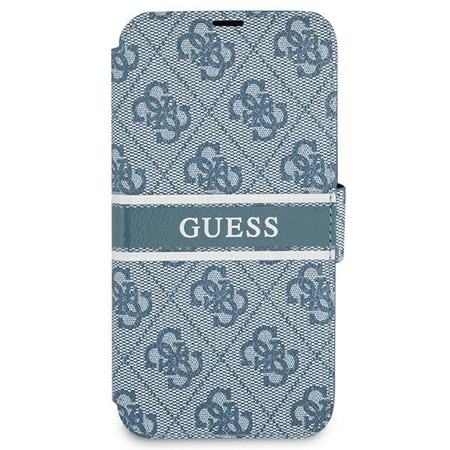 Guess etui do iPhone 13 Mini 5,4&quot; GUBKP13S4GDBL niebieski book case 4G Stripe