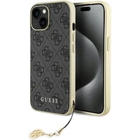 Etui Guess 4G Charms Collection do iPhone 15 - szare