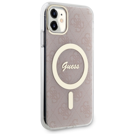 Guess GUHMN61H4STP iPhone 11 6.1" pink/pink hardcase 4G MagSafe