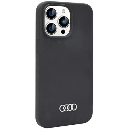 Audi Silikonhülle iPhone 14 Pro 6,1&quot; schwarz/schwarz Hardcase AU-LSRIP14P-Q3/D1-BK