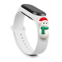 Strap Xmas replacement band strap for Xiaomi Mi Band 4 / Mi Band 3 Christmas holidays white (snowman 1)