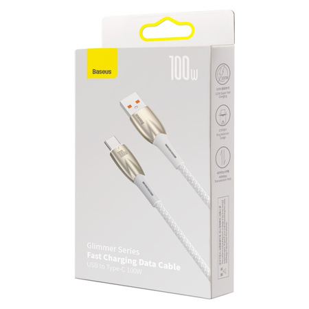 Kabel USB do USB-C Baseus Glimmer, 100W, 1m (biały)