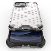 Honeycomb Case armor cover with TPU Bumper for iPhone 13 mini transparent