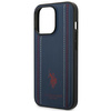 US Polo USHCP14XPFAV iPhone 14 Pro Max 6,7" granatowy/navy blue Leather Stitch