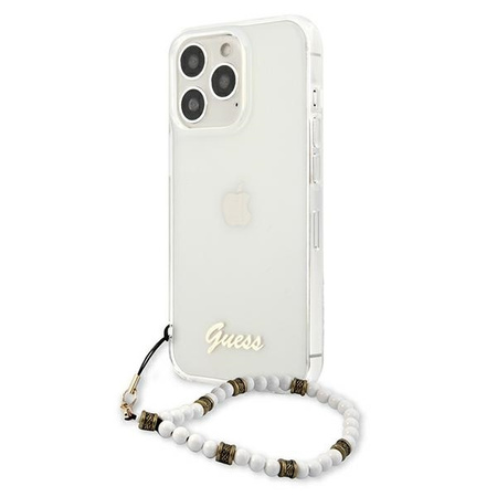 Guess GUHCP13LKPSWH iPhone 13 Pro / 13 6.1 &quot;Transparent hardcase White Pearl