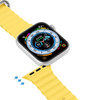 Dux Ducis Strap Watch Strap 8 / 7 / 6 / 5 / 4 / 3 / 2 / SE (45 / 44 / 42mm) Silicone Band Bracelet Yellow (OceanWave Version)