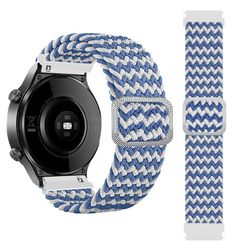 Pleciony pasek do zegarka / smartwatch 20mm, BLUE AND WHITE / NIEBIESKO-BIAŁY