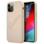 Guess GUHCP12LRSAVSLG iPhone 12 Pro Max 6,7" złoty/gold hardcase Saffiano Vintage Script