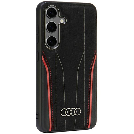 Audi Genuine Leather MagSafe S24 S921 czarno-czerwony/black-red hardcase AU-TPUPCS24-R8/D3-RD