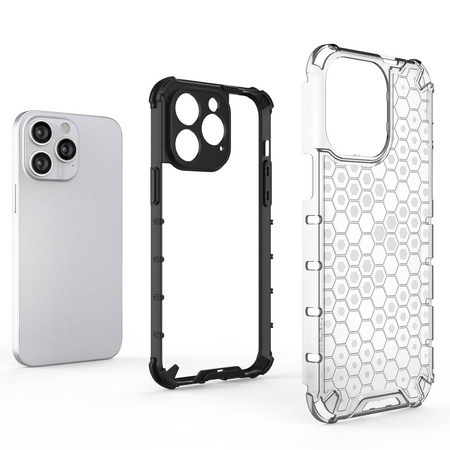 Honeycomb case for iPhone 14 Pro armored hybrid cover black