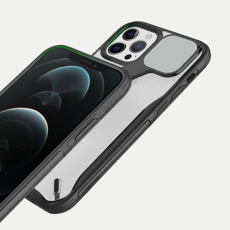 Nillkin Cyclops Case Eine strapazierfähige Hülle mit einer Kameraabdeckung und einem faltbaren Ständer für das iPhone 13 Pro Max blau