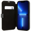 Original Case IPHONE 14 PRO BMW Bookcase Leather Stamp Blue Lines (BMBKP14L22RVSK) black