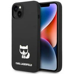 Original Handyhülle IPHONE 14 PLUS Karl Lagerfeld Hardcase Silicone Choupette Body (KLHCP14MSLCTBK) schwarz