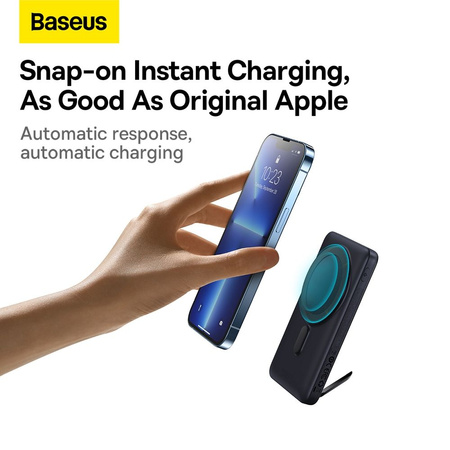 Baseus Magnetic Bracket Power Bank with MagSafe Wireless Charging 10000mAh 20W Overseas Edition Blue (PPCX000203) + USB Type C Baseus Xiaobai Series 60W 0.5m