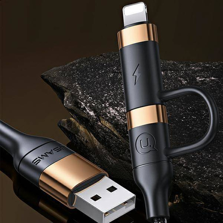 Kabel 60W 1.2m PD Fast Charge USB + USB-C - USB-C + Lightning Usams U62 SJ483USB01 (US-SJ483) czarny