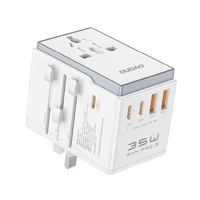 Dudao A35Pro 35W EU / UK / AUS / US / JP travel adapter 3x USB-C 2x USB-A - white