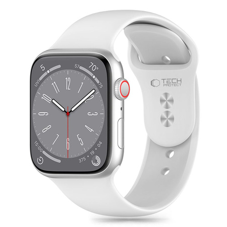 Tech-Protect Silikonarmband für Apple Watch 4/5/6/7/8/9/SE (38/40/41 mm) – Weiß