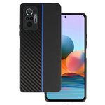 Tel Protect CARBON Case do Xiaomi Redmi Note 10 Pro/Note 10 Pro Max Czarny z niebieskim paskiem