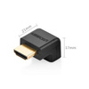 Ugreen adapter łącznik kątowy HDMI dolny czarny (20109)