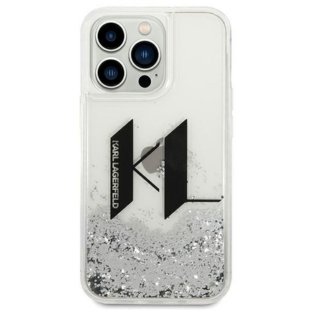 Karl Lagerfeld KLHCP14LLBKLCS iPhone 14 Pro 6,1" srebrny/silver hardcase Liquid Glitter Big KL