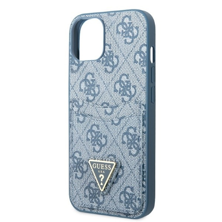 Schutzhülle IPHONE 13 MINI Guess Hardcase 4G Triangle Logo Cardslot (GUHCP13SP4TPB) blau