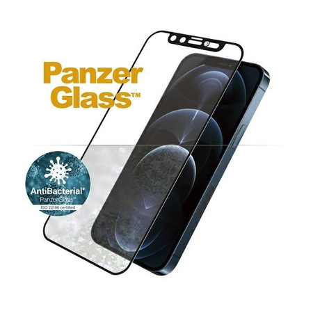 Tempered Glass 5D IPHONE 12 PRO MAX PanzerGlass E2E Microfracture CamSlider Swarovsky Case Friendly AntiBacterial black