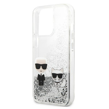 Karl Lagerfeld KLHCP13LGKCS 13 Pro / 13 6,1" srebrny/silver hardcase Liquid Glitter Karl&Choupette