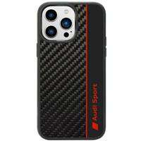 Audi Carbon Fiber Stripe iPhone 14 Pro Max 6.7" czarny/black hardcase AUS-TPUPCIP14PM-R8/D1-BK