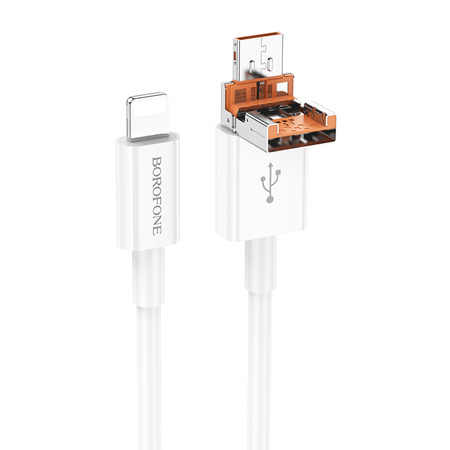 Borofone Kabel BX102 Winner - USB + Typ C na Lightning - PD 27W 1 metr biały