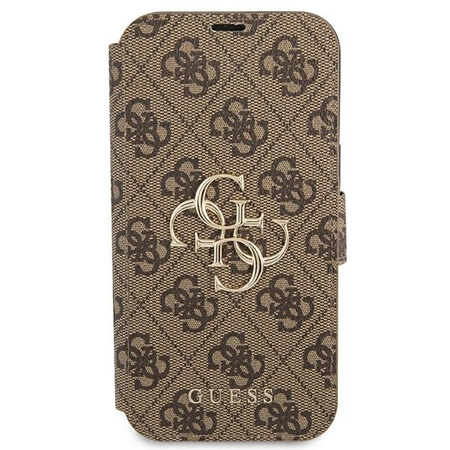 Guess GUBKP13X4GMGBR iPhone 13 Pro Max 6,7" brązowy/brown book 4G Big Metal Logo