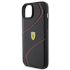 Ferrari Twist Metal Logo-Hülle für iPhone 15 Plus – Schwarz