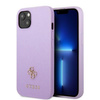 Original Handyhülle IPHONE 13 MINI Guess Hardcase Saffiano 4G Small Metal Logo violett