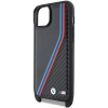 BMW M Edition Carbon Tricolor Lines &amp; Strap Hülle für iPhone 15 Plus / 14 Plus – Schwarz