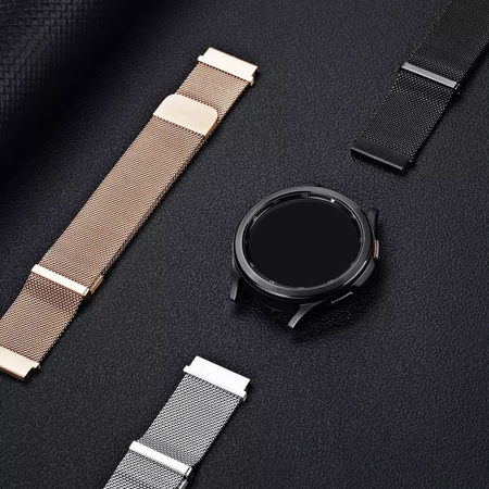 Dux Ducis Magnetic Strap pasek do Samsung Galaxy Watch / Huawei Watch / Honor Watch (20mm band) magnetyczna opaska srebrny (Milanese Version)