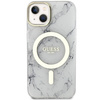 Guess GUHMP14SPCUMAH iPhone 14 6,1&quot; weiß/weiße Hardcase Marble MagSafe