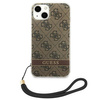 Original Case IPHONE 14 Guess Hardcase 4G Print Strap (GUOHCP14SH4STW) brown