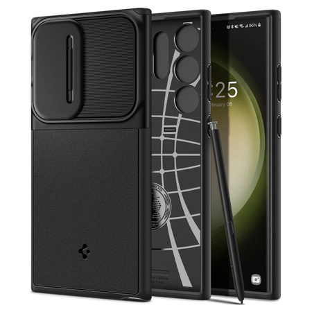 Schutzhülle SAMSUNG GALAXY S23 ULTRA Spigen Optik Armor schwarz