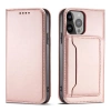 Magnet Card Case case for iPhone 14 Plus flip cover wallet stand pink