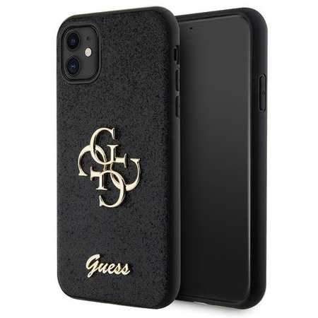 Original Case IPHONE 11 / XR Guess Hardcase Glitter Script Big 4G (GUHCN61HG4SGK) black