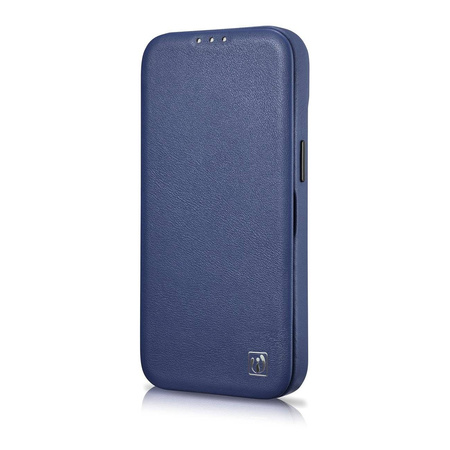 iCarer CE Premium Leather Folio Case iPhone 14 Flip Magnetic MagSafe Blue (WMI14220713-BU)