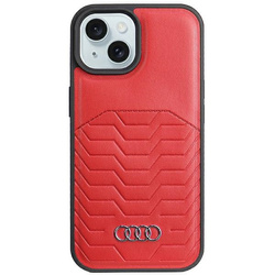 Audi Synthetic Leather MagSafe iPhone 15 / 14 / 13 6.1" czerwony/red hardcase AU-TPUPCMIP15-GT/D3-RD